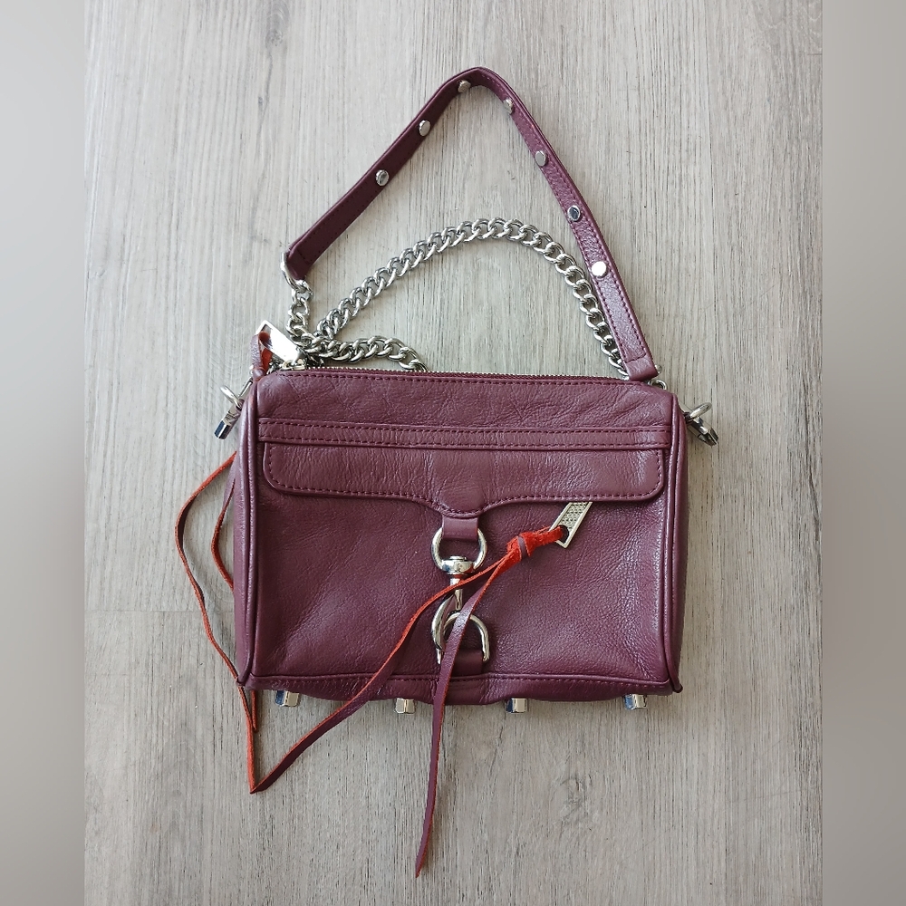 Rebecca Minkoff Mini MAC Clutch Cross-body Bag Maroon/Burgundy
